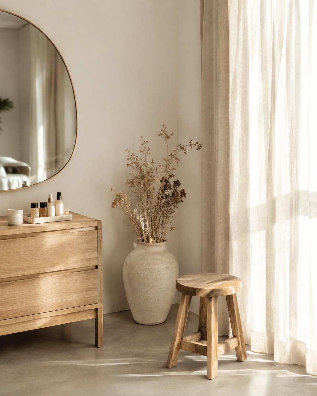 Bright, calm studio interior with natural light